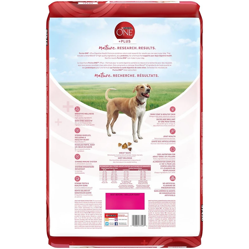 Purina ONE SmartBlend Digestive Health Formula Chicken, Dry Dog Food, 5.4-9.5 kg