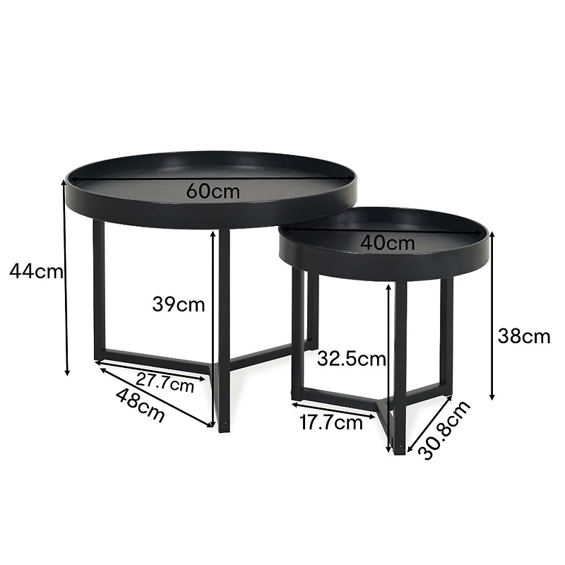 Anko Noir Coffee Table Set, Set of 2 coffee tables
