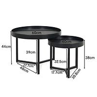 Anko Noir Coffee Table Set, Set of 2 coffee tables