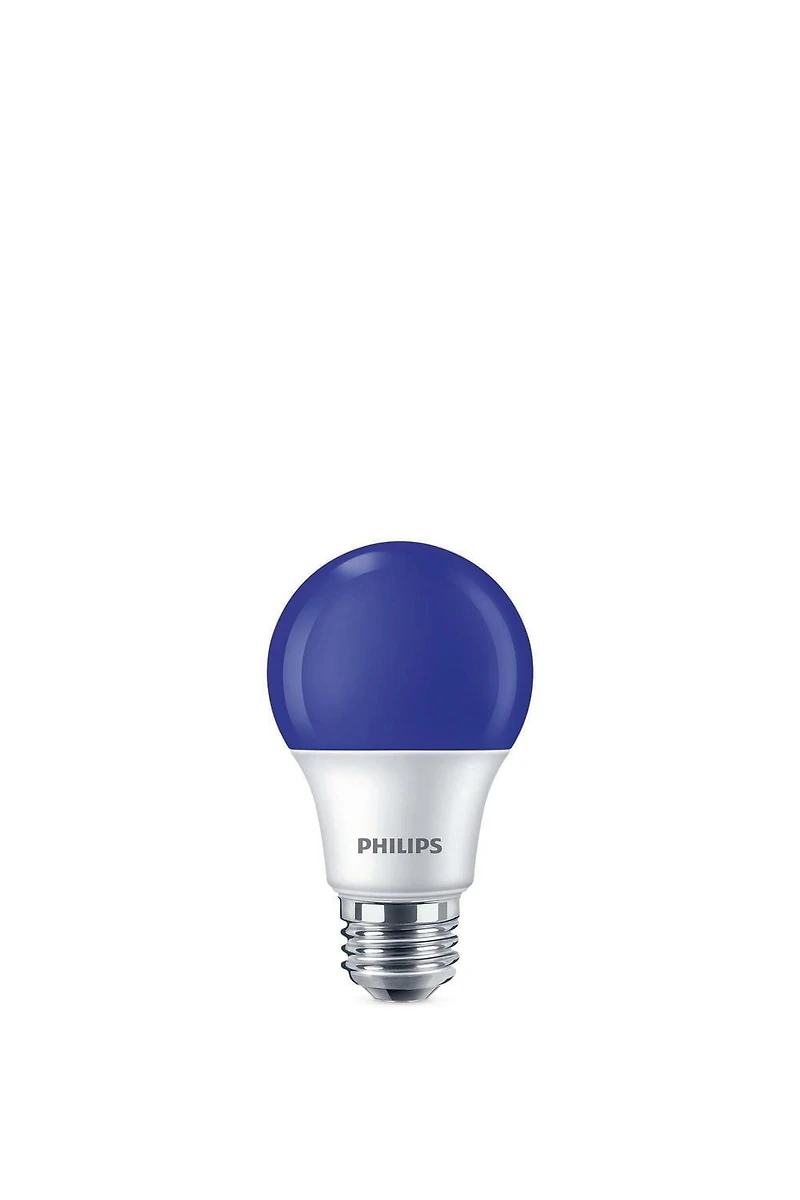 Philips Lot de 4 ampoules LED A19 E26 8W à filament A, blue Philips DEL A19 60w bleu