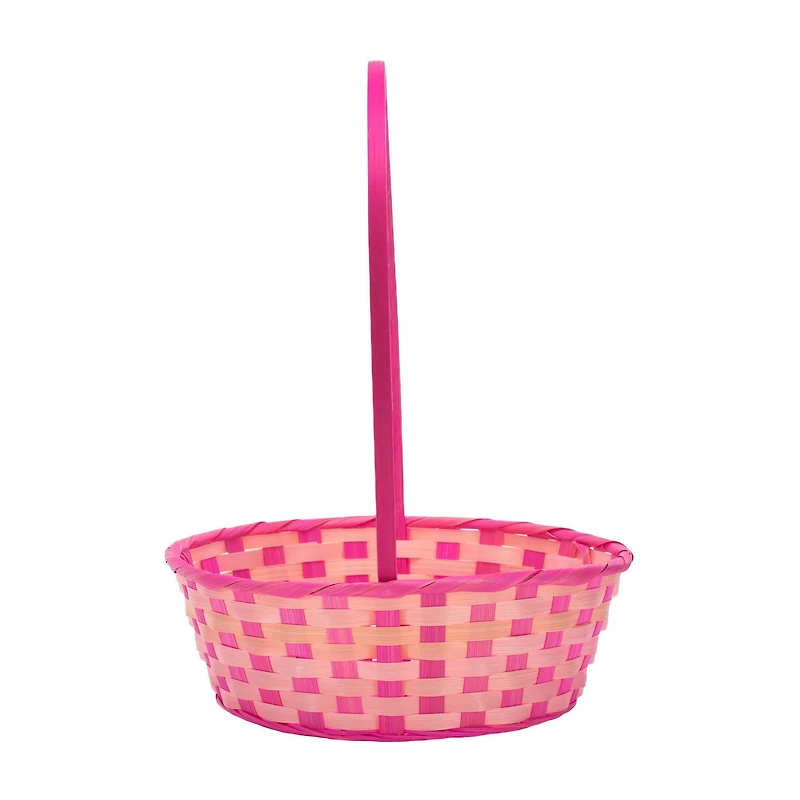 Way to Celebrate! Large Hot Pink/Pink Bamboo Basket