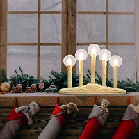 Holiday Time Noël 5 Lumières Candelabra Avec Halos Ampoules Claire