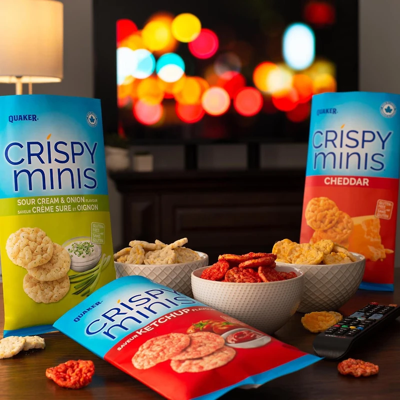 Quaker Crispy Minis Croustilles de riz brun Saveur Crème sure et oignon