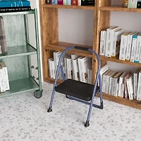COSCO Escabeau pliable en 1 étape en acier, capacité de 225 lb (bleu marine)
