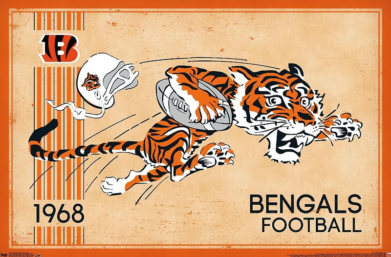 NFL Cincinnati Bengals - Retro Logo 14 Wall Poster, 22.375" x 34"