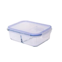 Mainstays 1050ML RECTANGLE GLASS FOOD STORAGE WITH DIVIDER, 1050ML RECT STORAGE WITH DIVIDER