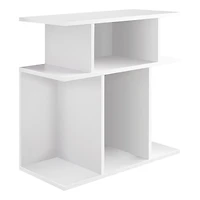 Monarch Specialties Table D'appoint, Côté, Bout, Table De Nuit, Lampe, Salon, Chambre À Coucher, Stratifié, Blanc, Contemporain, Moderne