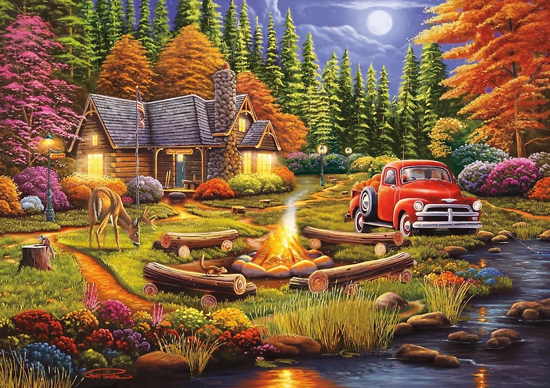 Buffalo Games Days to Remember Evening at Camp 500 Piece Jigsaw Puzzle