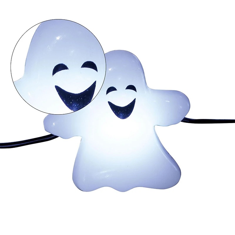 Way to Celebrate Halloween 20-Count Battery Operated Ghost LED Wire Lights, with Timer