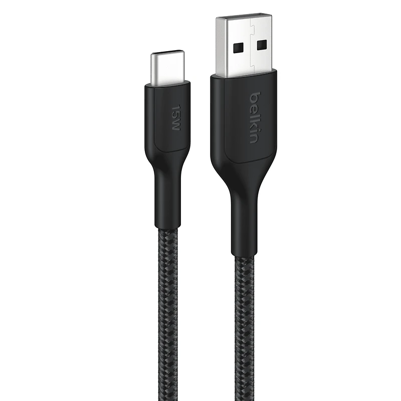 Cable BoostCharge Eco USBA vers Lightning 1 m/3,3 pi Cable souple et flexible pour charge rapide, cable chargeur Lightning pour iPhone 14 et series anterieures iPad 9e gen et AirPods NR