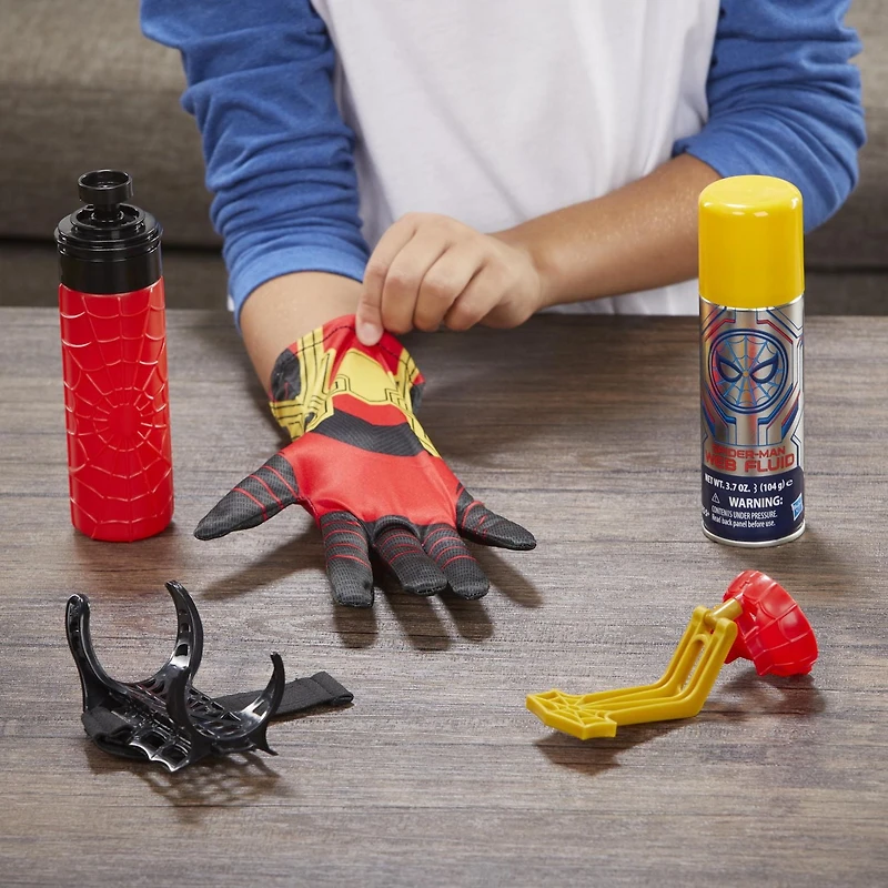 Marvel Spider-Man, jouet de déguisement 2 en 1 Super lanceur de toiles, inclut toile liquide, tire des toiles ou de l'eau, dès 5 ans