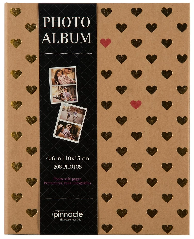 Album de photos Pinnacle Frames à motif de cœurs à 2 photos par page