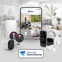 Système de sécurité Swann DVR MicroSD 1080p 4 canaux 64 Go avec 4 caméras dôme à détection de chaleur et de mouvement - Blanc
