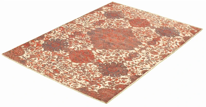 ECARPETGALLERY Tapis Métier Main pour Salon, Salle à Manger et Chambre à Coucher Contemporain Collection Galleria 4'11" x 7'3" en Ivoire