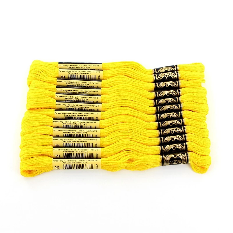DMC Yellow Cotton 6 Strand Floss 8m