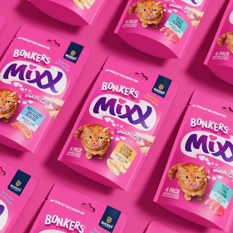 BONKERS™ Licky Tubes™, gâteries crémeuses pour chat à saveur de poulet, 4 tubes Emballage de 4 gâteries à saveur de poulet