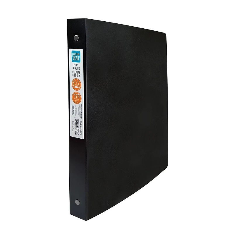 Reliure en polypropylène 1 », O-Ring, NOIR 2,5 cm, anneaux ronds