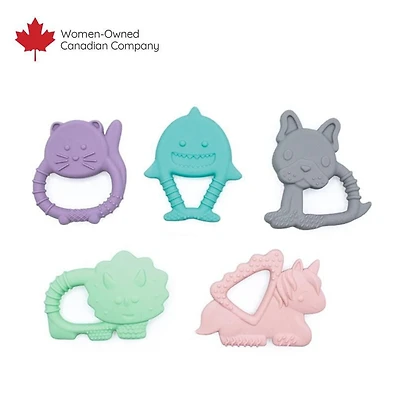Jouets de dentition en silicone -5pk anneau de dentitions