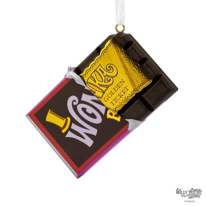 Hallmark Christmas Ornament (Willy Wonka and The Chocolate Factory Wonka Bar With Golden Ticket)