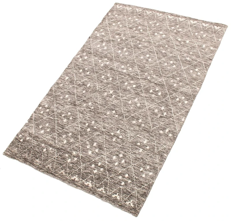 ECARPETGALLERY Tapis Noué à la Main pour Salon, Salle à Manger et Chambre à Coucher Marocain Collection Tangier 4'10" x 8'2" en Gris