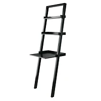 Winsome Bellamy Leaning Desk with 2 Shelves in Black