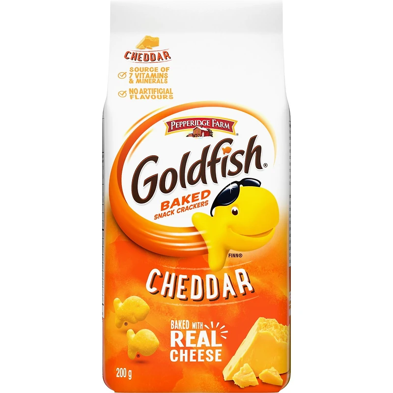 Craquelins cuits au four GoldfishMD Cheddar, sachet de 200 G 200 g