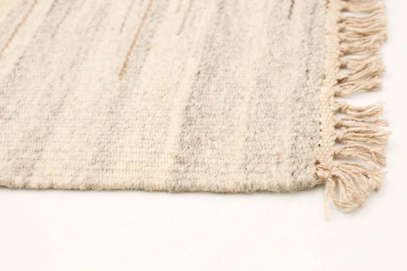 ECARPETGALLERY 5'0" x 8'0" Flat-weaves & Kilims Organica Hand Made Area Rug for Living Room, Dining Room and Bedroom in Ivory