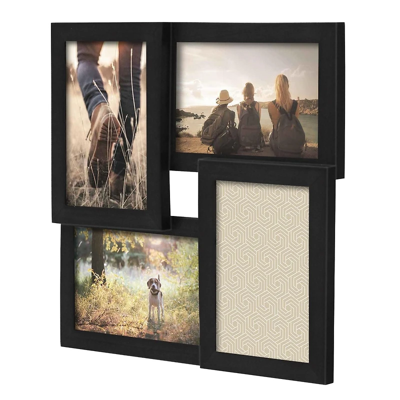 hometrends Parker Black Collage Picture Frame, Holds 4-4x6 photos