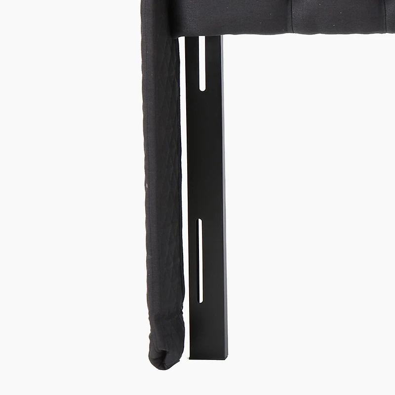 Tête de lit capitonnée à oreilles Lana en Tissu Charbon Foncé