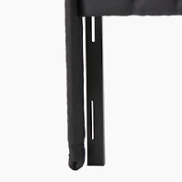 Tête de lit capitonnée à oreilles Lana en Tissu Charbon Foncé