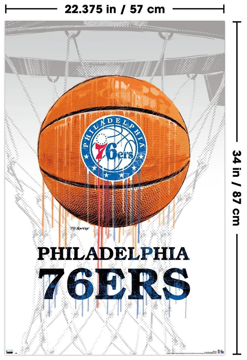 NBA Philadelphia 76ers - Drip Ball Wall Poster, 22.375" x 34"
