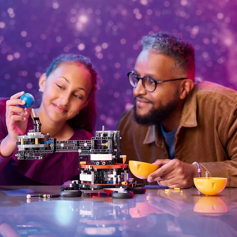 LEGO Technic Planet Earth and Moon in Orbit Building Set, Outer Space Birthday Gift for 10 Year Olds, Solar System Space Toy for Imaginative, Independent Play, Space Room Décor for Boys & Girls, 42179