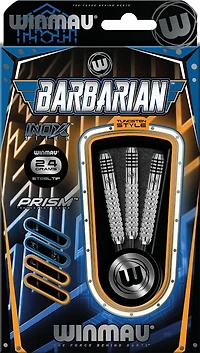Winmau® Barbarian Inox Steel Tungsten-Style Darts - Includes Three Steel-Tip Tungsten-Style Darts, Three Prism Force Shafts and Three Prism Alpha Flights