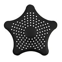 Era Silicone Hair Catcher for Bath and Shower Drains, Black 6.18x6.18in, Hair drain catcher