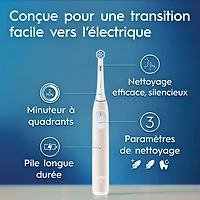 Brosse à dents électrique rechargeable Oral-B iO Série 2, pêche avec 1 brossette soins doux – Capteur automatique de pression pour protéger les gencives – 3 modes – Minuterie de 2 minutes