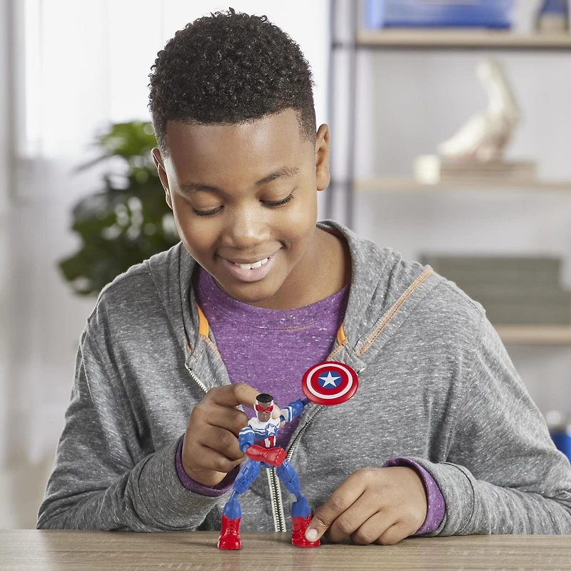 Marvel Avengers Bend And Flex Action Figure Toy, 6-Inch Flexible Captain America Super Hero Figure, Includes Accessory, For Kids Ages 4 And Up