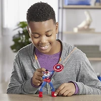 Marvel Avengers Bend And Flex Action Figure Toy, 6-Inch Flexible Captain America Super Hero Figure, Includes Accessory, For Kids Ages 4 And Up