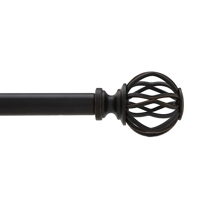 Home Trends Lattice 3/4" Rod 36"-66" Black