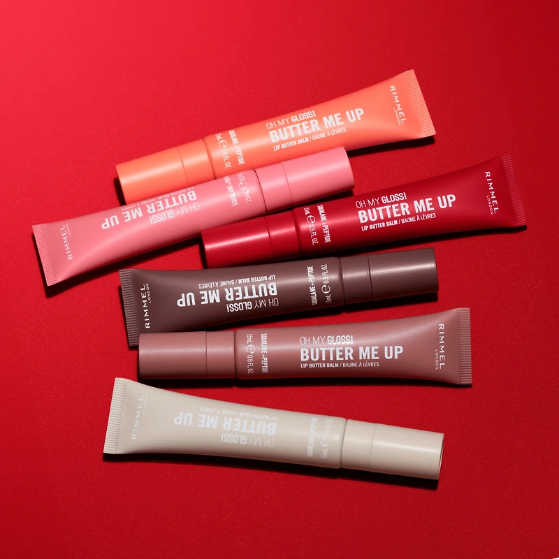 Rimmel London Oh My Gloss Butter Me Up Lip Butter Balm, Hydrating, Tinted Lip Balm, Lip Care, Hydration, Nourishing, Squalene