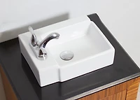 American Imaginations AI-31191 16,25 pouces W Au-dessus du navire blanc de contre pour 3H4-in. Forage à gauche