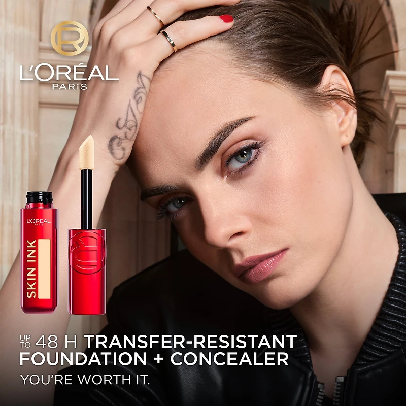 L'Oreal Paris Foundation & Concealer Hybrid Infallible Skin Ink, Longwear Transfer Resistant, Matte Finish, Light Longwear Foundation and Concealer