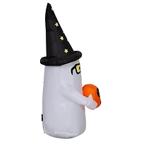 Airblown Trick or Treating Ghost w/ Wizard Hat