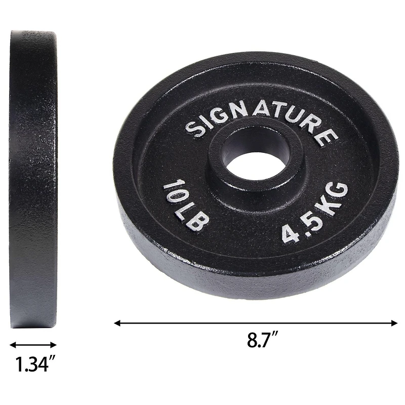 Assiette creuse Signature Fitness 2 po Plaques de poids olympiques en fonte avec revêtement électronique, paire