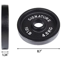 Assiette creuse Signature Fitness 2 po Plaques de poids olympiques en fonte avec revêtement électronique, paire