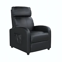 DHP Harrison Pushback Recliner with Massage Backrest, Black Faux Leather