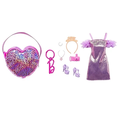 Barbie – Tenue – Sac de luxe avec tenue d’anniversaire et accessoires