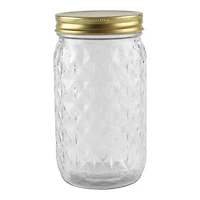 Pot en verre embossé de 1 L