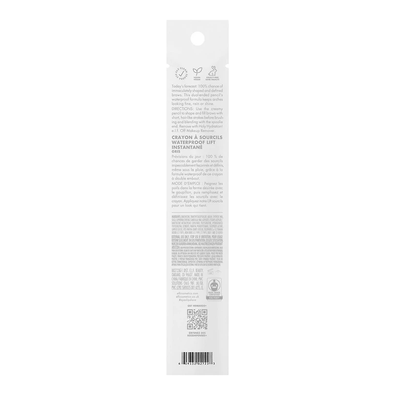e.l.f. Cosmetics Instant Lift Waterproof Brow Pencil, Creamy, high-pigment