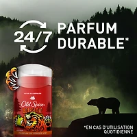 Désodorisant sans aluminium Old Spice pour hommes, fraîcheur 24 heures sur 24, 7 jours sur 7, protection longue durée contre les odeurs, parfum légendaire, Bearglove, parfum de ver 85g