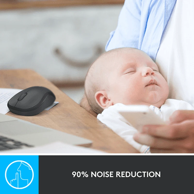 Logitech Silent Souris Sans Fil Ambidextre avec Récepteur USB Rose